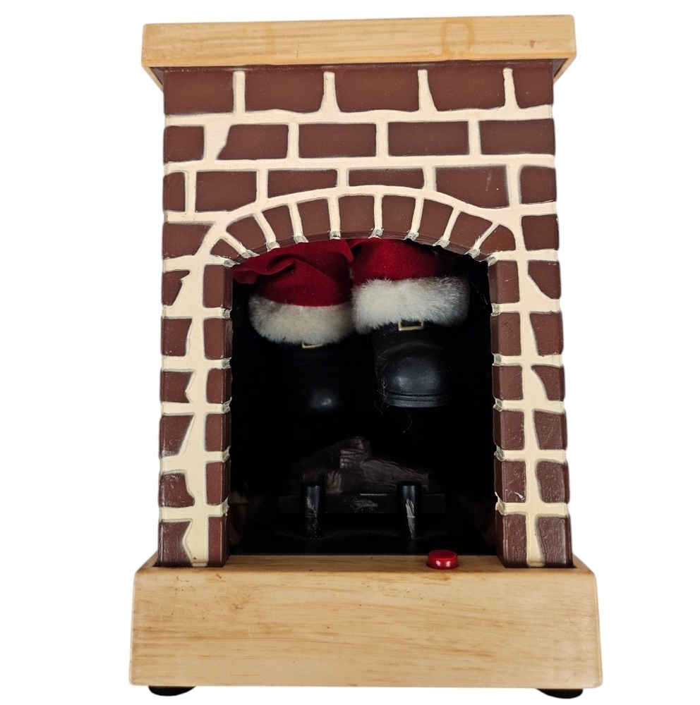 Gemmy Fireplace Santa Talking Santa Stuck in Chimney Motionette Tested‎ Works